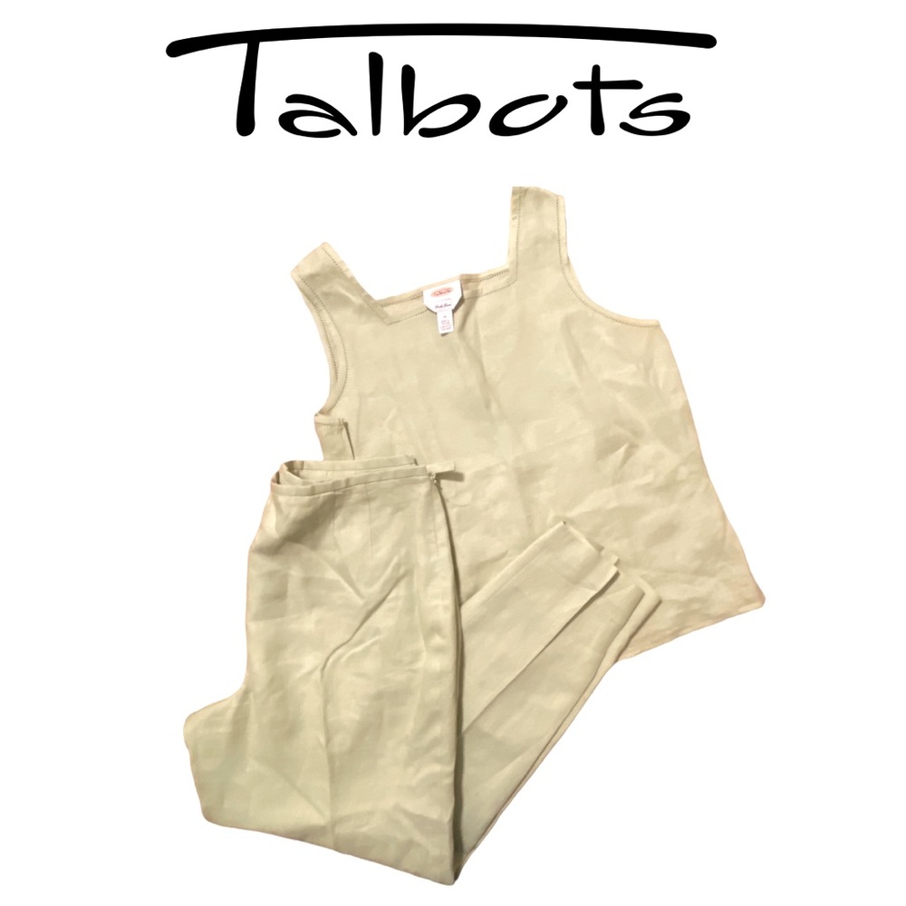 TALBOTS Irish Linen 100% linen career pant suit size 14